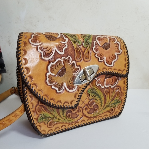 Hand Crafted Handbags - Vintage Tooled Leather Handbag 👜